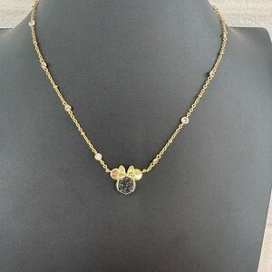 Kendra Scott Minnie Mouse Disney Gold & Black Drusy Necklace